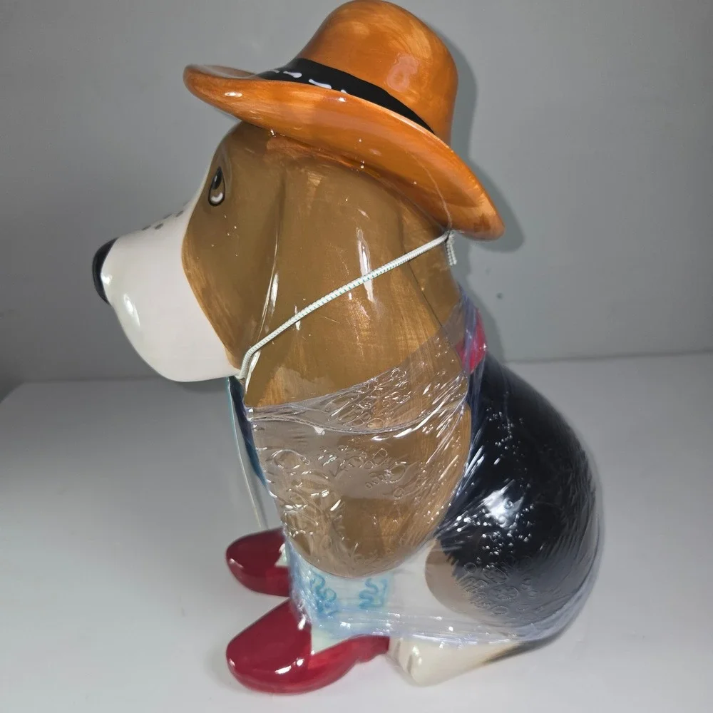The Pioneer Woman Charlie Boots Cookie‎ Jar Ceramic Dog Cowboy Hat